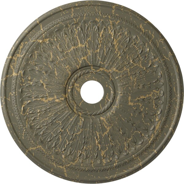 Ekena Millwork Oakleaf Ceiling Medallion (Canopies up to 6 1/4"), 29 1/8"OD x 3 5/8"ID x 1"P, Witch Hazel Crackle CM29OAWHC - main